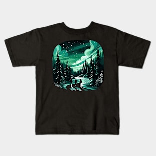 Aurora Dreams: Celestial Canvas Northern Lights Sweden Kids T-Shirt